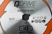 Circular saw blade with Q-Drive and iQ Power Tools branding
