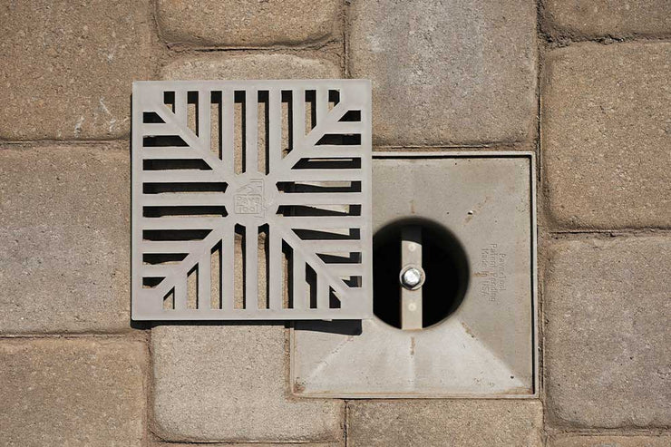 Quick-E-Adjustable Patio Drain in plastic, Adjustable Drain, Drain, Floor Drain, Paver Patio Drain, Paver Drain, Drainage