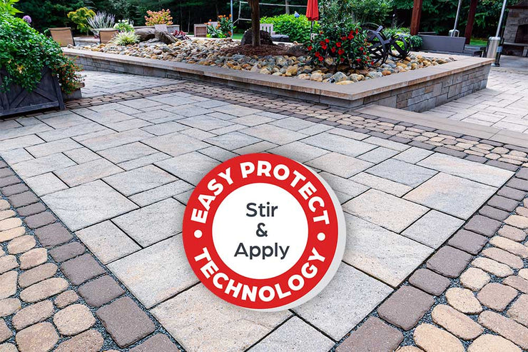 quick-e-paver protectant, 1gallons, 1gal, protect pavers, patio, walkway, shield, grime, finished patio, beautiful, job