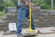 Pave Tool's ES T-Handle Batter Package D1 comes with the T-handle system and the battery pack along with the hose. This picks Natural stone, West Cast, Slabs, Pavers, T-Handle, 6x6 Pad, 10x10 Pad, Power Pack, 2 Batteries & 1 hour Quick Charge, 25' Hose, Quiet, No Compressor Needed, No bending Over, Suction Equipment