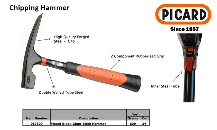 Picard Chipping Hammer Spec Sheet