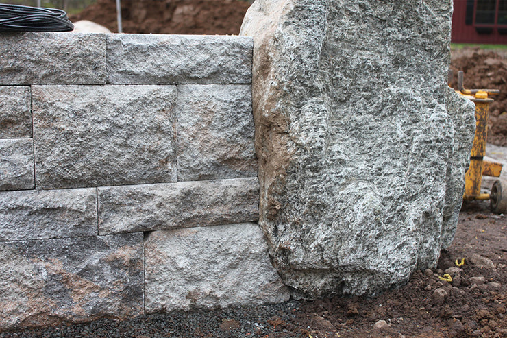 Quick-E-Scribe Marking Retaining wall into Natural Boulder